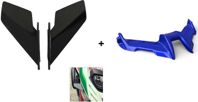 VermsBikers R15V3 winglet for Yamaha (Blue)+Universal Small Wings winglet Black Bike Fairing Kit