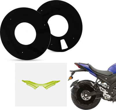 acube mart Acrylic WHEEL DISC cover for 17inch wheel black 17A-1 with MT 15 WINGLET GREEN Bike Fairing Kit