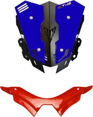 Gogna Mart mt 15 CNC short double color visor black/ blue Bike and mt 15 winglet red Bike Fairing Kit