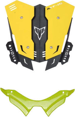 Gogna Mart mt 15 CNC short double color visor black/yellow Bike and mt 15 winglet green Bike Fairing Kit