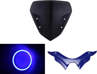 Gogna Mart yamaha mt 15 visor , mt winglet blue and mt ring light blue bike decor Bike Fairing Kit