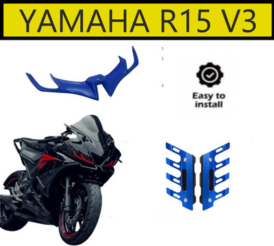 Gogna Mart CNC Shocker Protector Front Fender Slider Guard blue for r15 and winglet blue Bike Fairing Kit