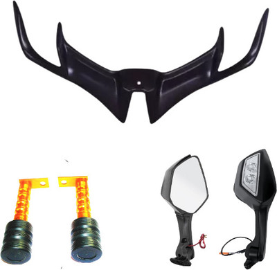 Gogna Mart yamaha r15 v3 winglet black , frame slider golden and r6 led mirro Bike Fairing Kit