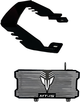 INGPRIDE ING-Combo of Black MT 15 Grab Rail With Radiator Grill for Yamaha Mt 15 Bike Fairing Kit