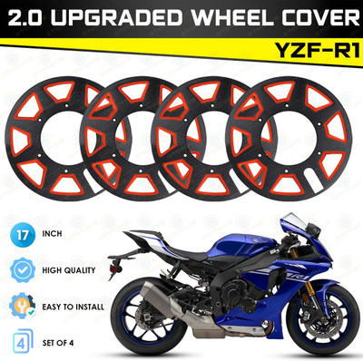Otoroys 17 Inch 4 Pcs ABS Plastic Orange & Black PRO Disc Bike Wheel Cover For YZF R1 Bike Fairing Kit
