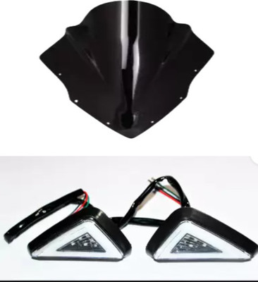 Gogna Mart Pulsar RS 200 Visor Unbreakable Double Bubble Headlight Bolt Visor Bike Fairing Kit
