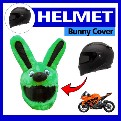 ASRYD Helmet Bunny styles Cover Funny Reaction Latest Helmet Cover Green Color Bike Fairing Kit