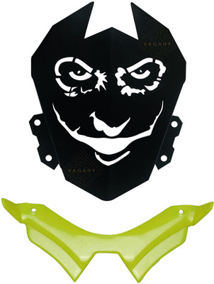 Vagary Joker Design Metal Visor With Green Winglet For Yamaha MT 15 Bike Fairing Kit