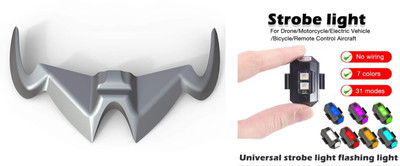 acube mart pulsar RS 200 winglet grey + Strobe Light Blinker Aircraft Light 1pc Bike Fairing Kit