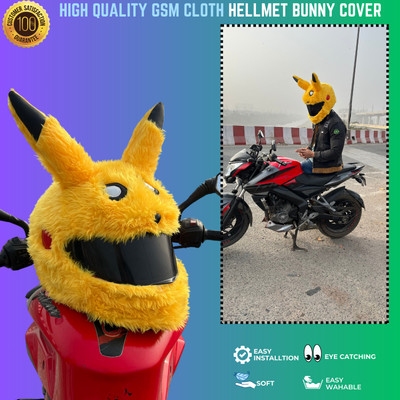 SRPHERE New Stylish Pikachu Design Bunny Helmet Cover for Full Helmet Bike Fairing Kit