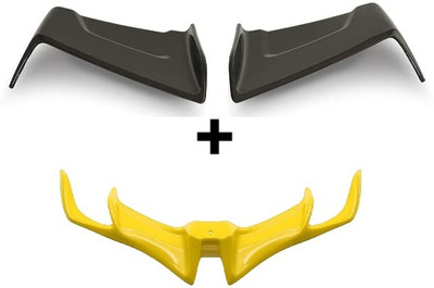 VermsBikers R15V3 Winglet yellow+bike side wings winglet black universal for all bikes Bike Fairing Kit