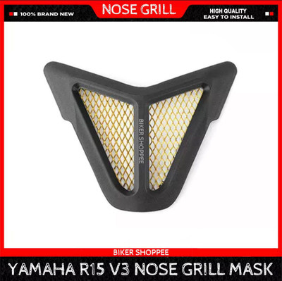 BIKER SHOPPEE NOSE GRILL MASK FOR YAMAHA R15V3 (GOLDEN0 Bike Fairing Kit
