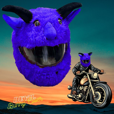 SRPHERE Blue Rabbit Shape Style Bunny Helmet Cover For Full Face Helmet Motorbike Helmet(Blue)