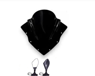 Gogna Mart rs 200 visor black with bike carbon led mirror Bike Fairing Kit