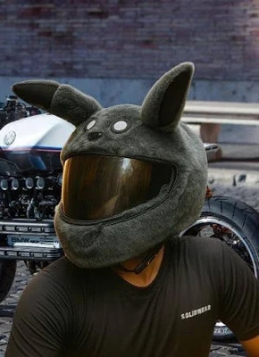 FLUFFNEST GREY PIKACHU HELMET COVER MOTORCYCLE RIDERS FUNNY HELMET Bike Fairing Kit