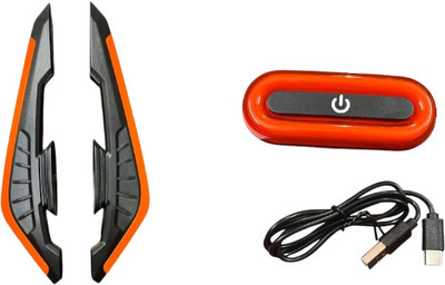Gogna Mart Helmet light & Aerodynamic wings Orange universal for bikes, car & helmet Bike Fairing Kit