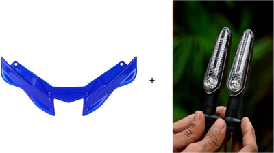 VermsBikers R15v4/M Winglet Blue+Bike Led Running Indicator for all Bikes 2pc(Yellow) Bike Fairing Kit