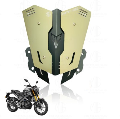 Moto Genius MT 15 Metal Visor Windscreen Deflector - Heavy Quality Flyscreen (Grey Black) Bike Fairing Kit