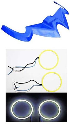 way2gmart Bajaj Pulsar Rs200 winglet (Blue) with RS 200 ring light /DEMON / Angle eyes Bike Fairing Kit