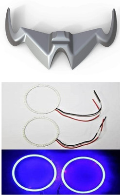 VermsBikers Pulsar Rs200 Winglet Grey with RS 200 ring light /DEMON / Angle blue eyes. Bike Fairing Kit