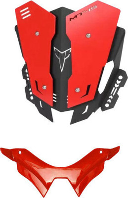 AIRSKY mt 15 CNC short double color visor black/red Bike and mt 15 winglet red Bike Fairing Kit