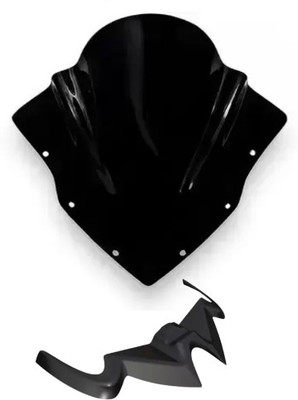 Gogna Mart rs visor black with rs winglet black Bike Fairing Kit