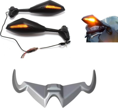 Gogna Mart Bajaj Pulsar RS 200 Winglet (grey), bike led mirror Bike Fairing Kit