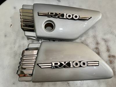 A.A.I Rx100 Battery Side Panel Set with Monogram Chrome Kit (Silver) Bike Fairing Kit