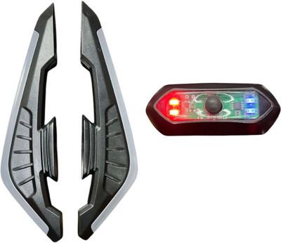 Gogna Mart Helmet light Cops & Aerodynamic wings Grey universal for bikes, car & helmet Bike Fairing Kit