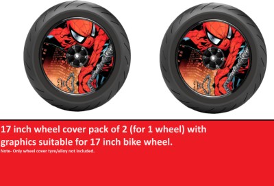 acube mart Acrylic WHEEL DISC cover for 17inch wheel, with spiderman red graphics Bike Fairing Kit