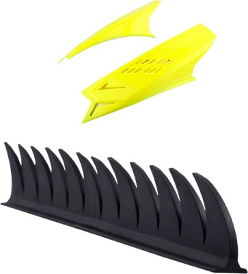 Gogna Mart Helmet Accessory Cuttable Rubber Mohawk/Spikes and yellow shark fin Bike Fairing Kit