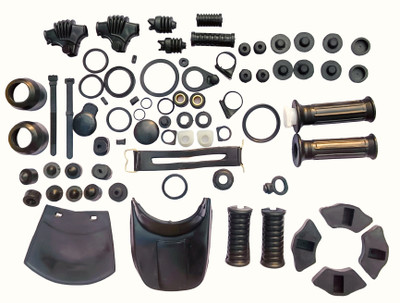 Y retail Yamaha Rx100 / Rx 135 Complete Rubber Kit, Black Bike Fairing Kit