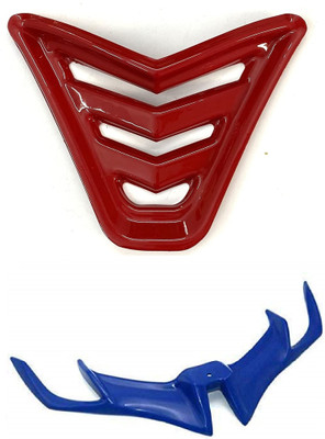 acube mart Nose Grill For Yamaha R15 V3 shine red + r15 v3 winglet blue Bike Fairing Kit