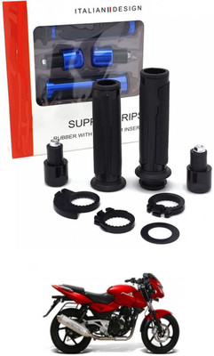 PECUNIA Motorcycle Hand Grips Anti-Skid Handlebar Rubber Bar End 128 Handle Bar Grip For Bajaj Pulsar(Pack of 2)