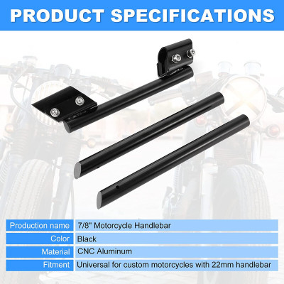 LOVMOTO Universal bike Handle Bar Stylish Handlebar Pipe/Rod 168 Handle Bar(Black)