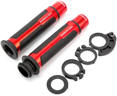 Hybrid Motors BARRACUDA-RED Handle Bar Grip For Universal For Bike Universal For Bike(Pack of 2)