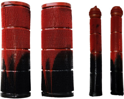 samtech Dot Non-slip Handle Grips And Clutch Covers Black and Red Handle Bar Grip Handle Bar Grip For Universal For Bike Universal For Bike(Pack of 4)