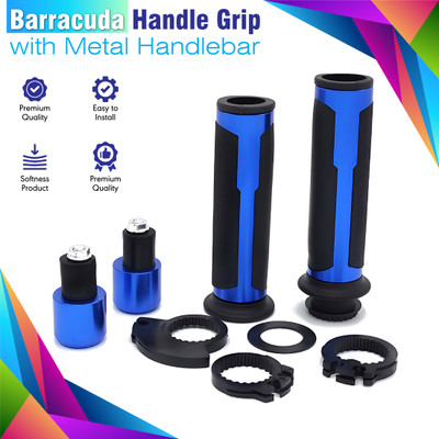 BRXR Barracuda Handle Grip with Metal Handlebar Blue Grip Universal for Bike Handle Bar Grip For Universal For Bike Universal For Bike(Pack of 2)