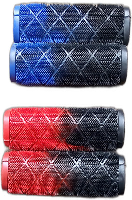 Elco Dot Patterned Non-slip Handle Grips Black and Red, Black and Blue (Pack of 4) Handle Bar Grip For Universal For Bike Universal For Bike(Pack of 4)