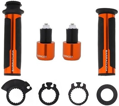 way2gmart Universal Barracuda grip orange suitable for all bikes and scooty Handle Bar Grip For Universal For Bike Universal For Bike(Pack of 2)
