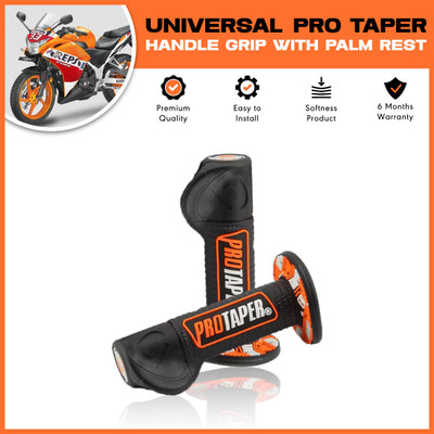 OBEROI'S TRADERS Universal Bike Handle Grip Cover With Palm Rest | Non Slip Dotted Grip Pattern Handle Bar Grip For Universal For Bike Universal For Bike(Pack of 2)