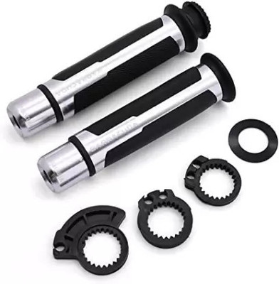 SPEED-O'MOTIVE SM-BARRACUDA HANDLE GRIP, SILVER Handle Bar Grip For Universal For Bike NA(Pack of 2)