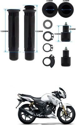 PRTEK Motorcycle Hand Grips Anti-Skid Handlebar Rubber Bar End 13 Handle Bar Grip For TVS Apache RTR 180(Pack of 2)