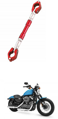 LOVMOTO UniversaL AUDJUSTABLE CROSS HANDLE BAR ROD 565 Handle Bar(Red)