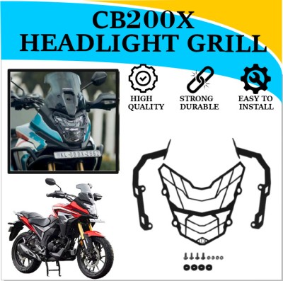 ASRYD Honda CB 200X Headlight Grill Set Bike Headlight Grill(Black)