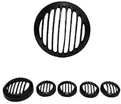 DOLSHACOB Headlight Grill Set Pack 6 Pcs for RE Meteor 350 cc Black Bike Headlight Grill(Black)