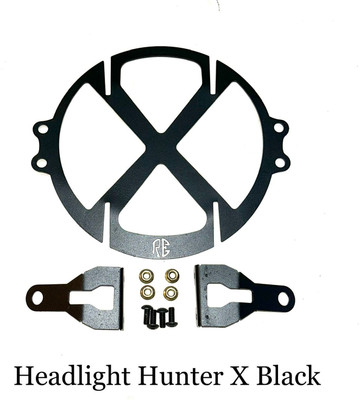 Golden Fox NEW DESIGN HEADLIGHT GRILL FOR RE HUNTER 350 Bike Headlight Grill(Black)