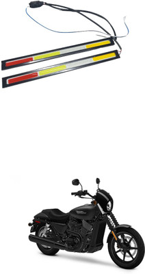 PRTEK 2pcs/ 17CM Car LED COB DRL Daytime Running Light Waterproof_g155 Bike Headlight Grill(Red, Black, Yellow, White)