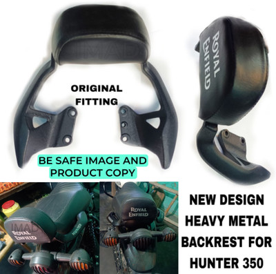Aklin Boky NEW ROYAL DESIGN BACKREST FOR NEW ROYAL ENFIELD HUNTER 350 Bike Headlight Grill(Black)