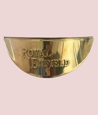 Golden Fox RE-06 Brass Headlamp Shade with RE Logo for Motorcycles Bike Headlight Grill Bike Headlight Grill(Gold)